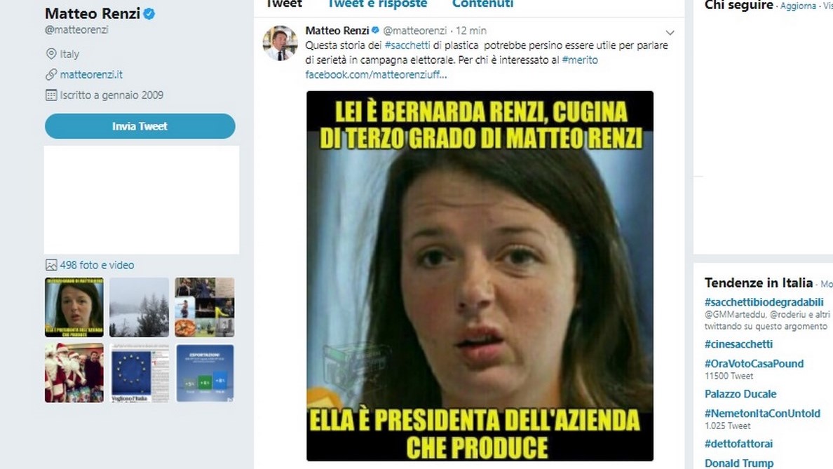 Renzi Twitter Sacchetti