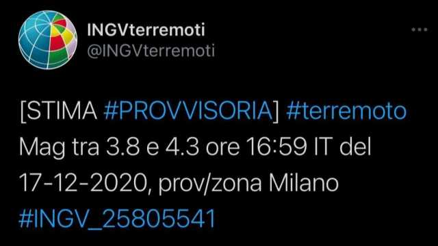 Milano Terremoto