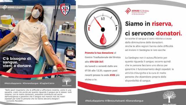 Pavoletti dona il sangue al Brotzu
