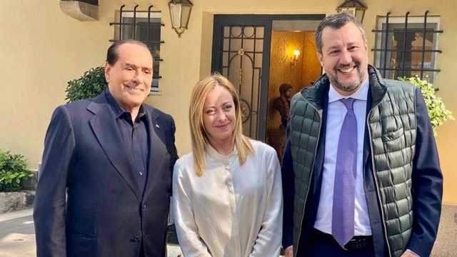 Berlusconi, Meloni e Salvini 