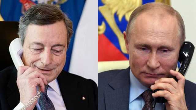 Mario Draghi e Vladimir Putin 