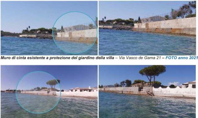 Il mare a ridosso del muro della casa di Sarroch