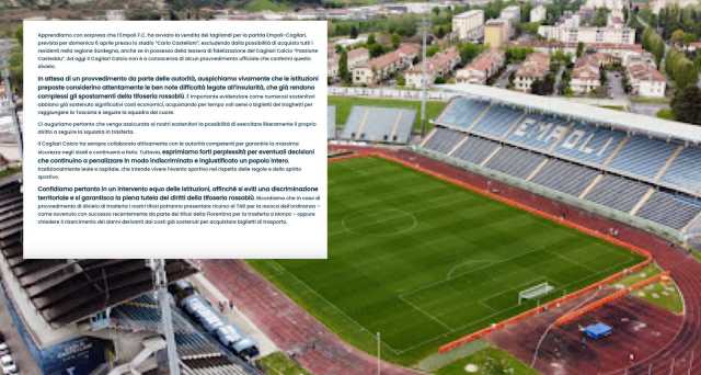 Stadio Castellani Empoli Nota Cagliari
