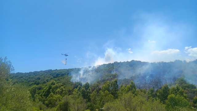 Elicottero Orosei Ripresa Incendio