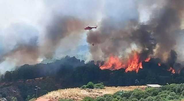 Un incendio in Sardegna