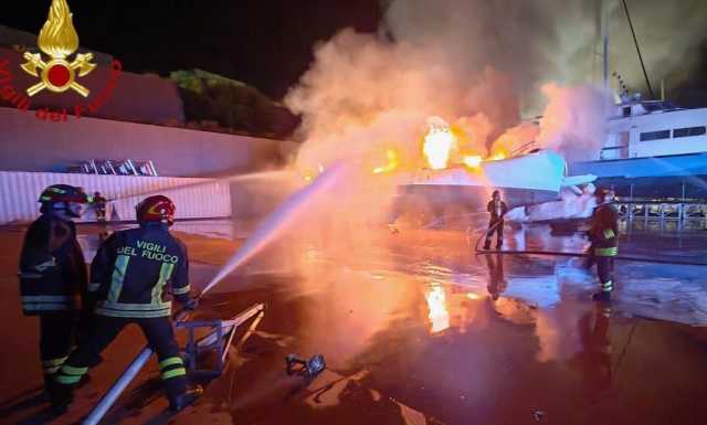 Incendio Cantiere Nautico Olbia