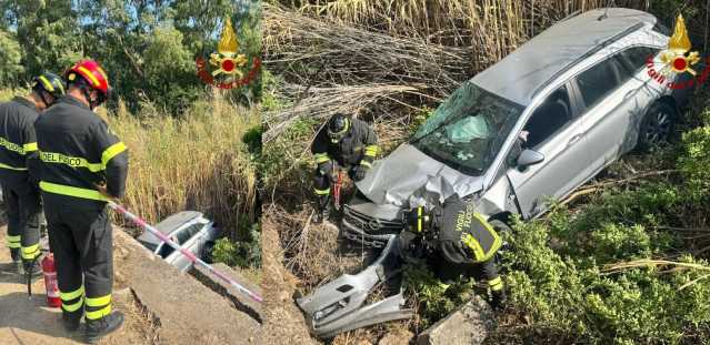 Incidente Villasimius Auto In Canale