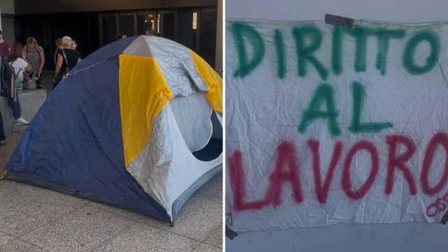 Protesta Oss Palazzo Consiglio Regionale A Cagliari