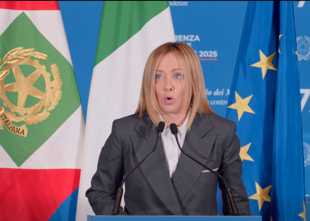 Giorgia Meloni Conferenza Dipendenze