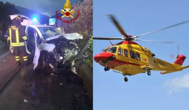 Grave incidente sulla statale 125 var a Cardedu: 4 feriti, 58enne soccorso con l'elicottero